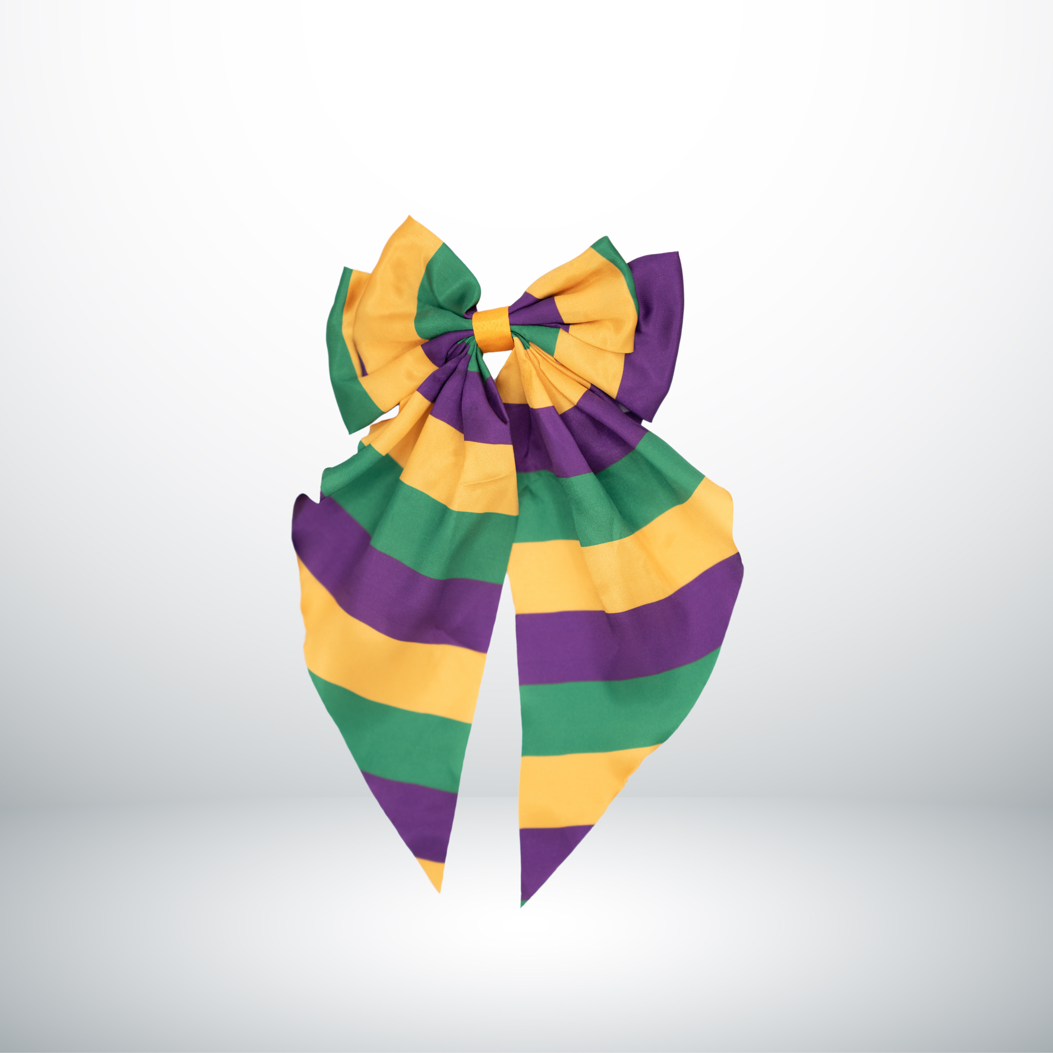 Mardi Gras Hair Bow Striped and Elastic