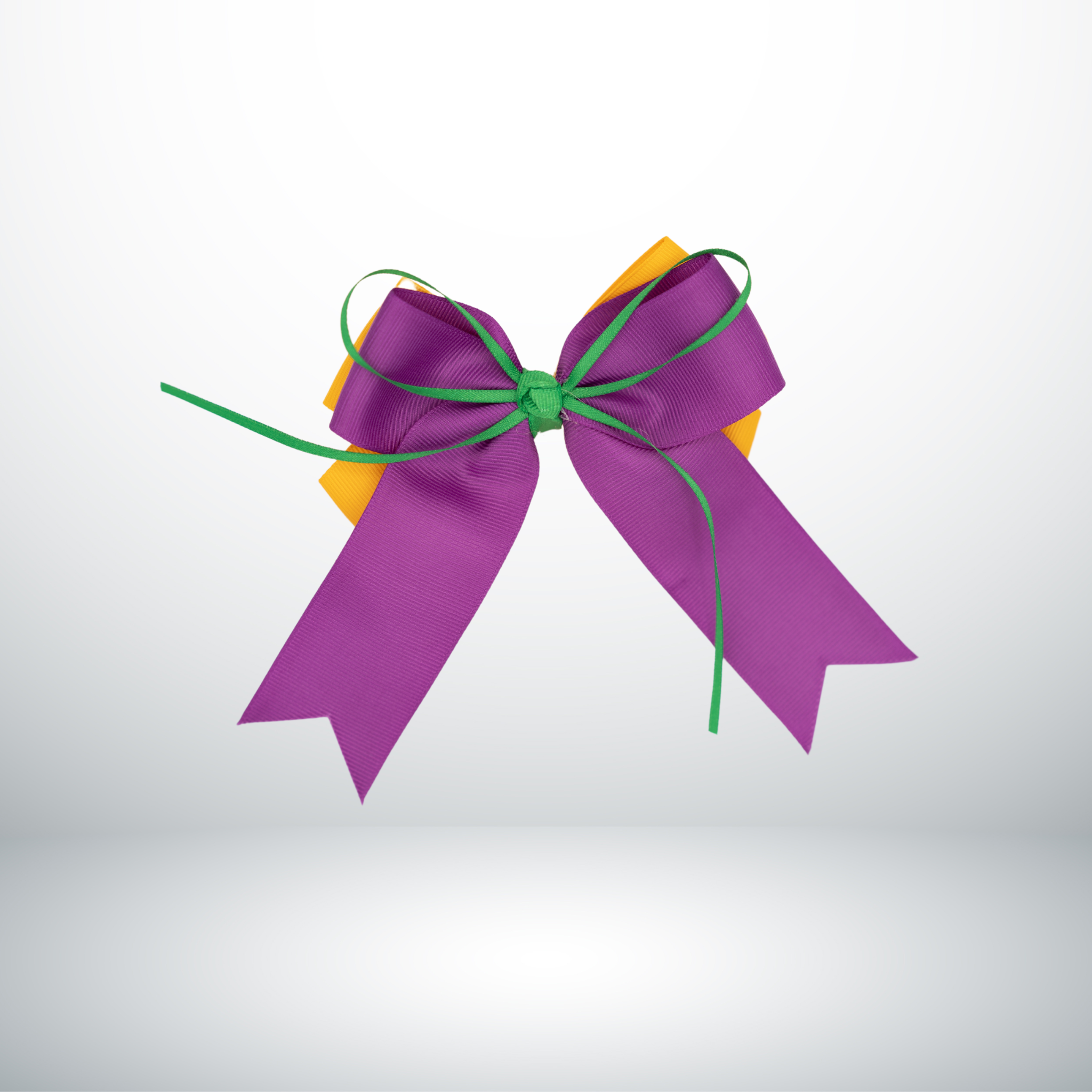 Mardi Gras Double Bow Hair Clip in purple, green, and gold. - Mardi Gras Hub, New Orleans