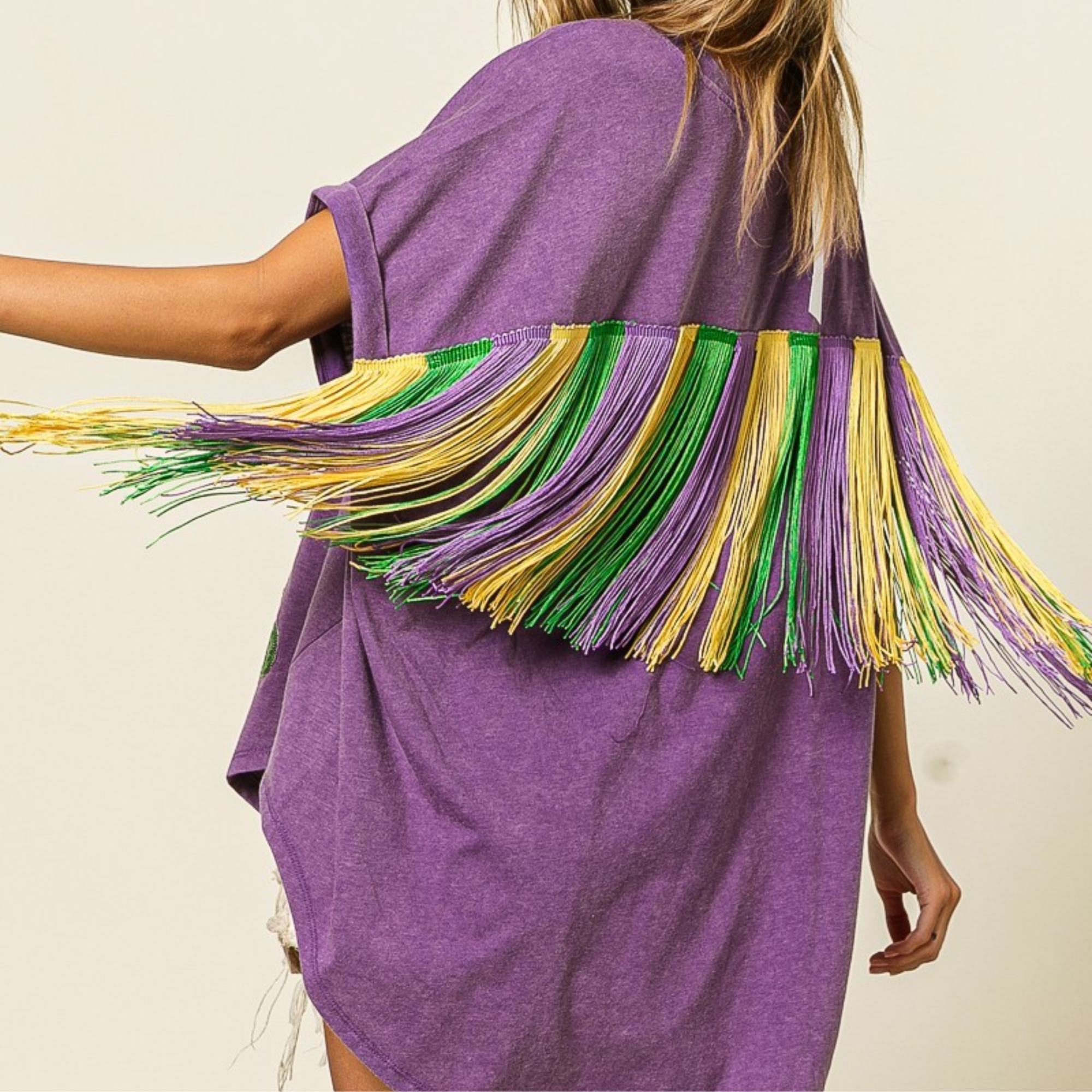 Vintage Washed Fleur Mardi Gras Top