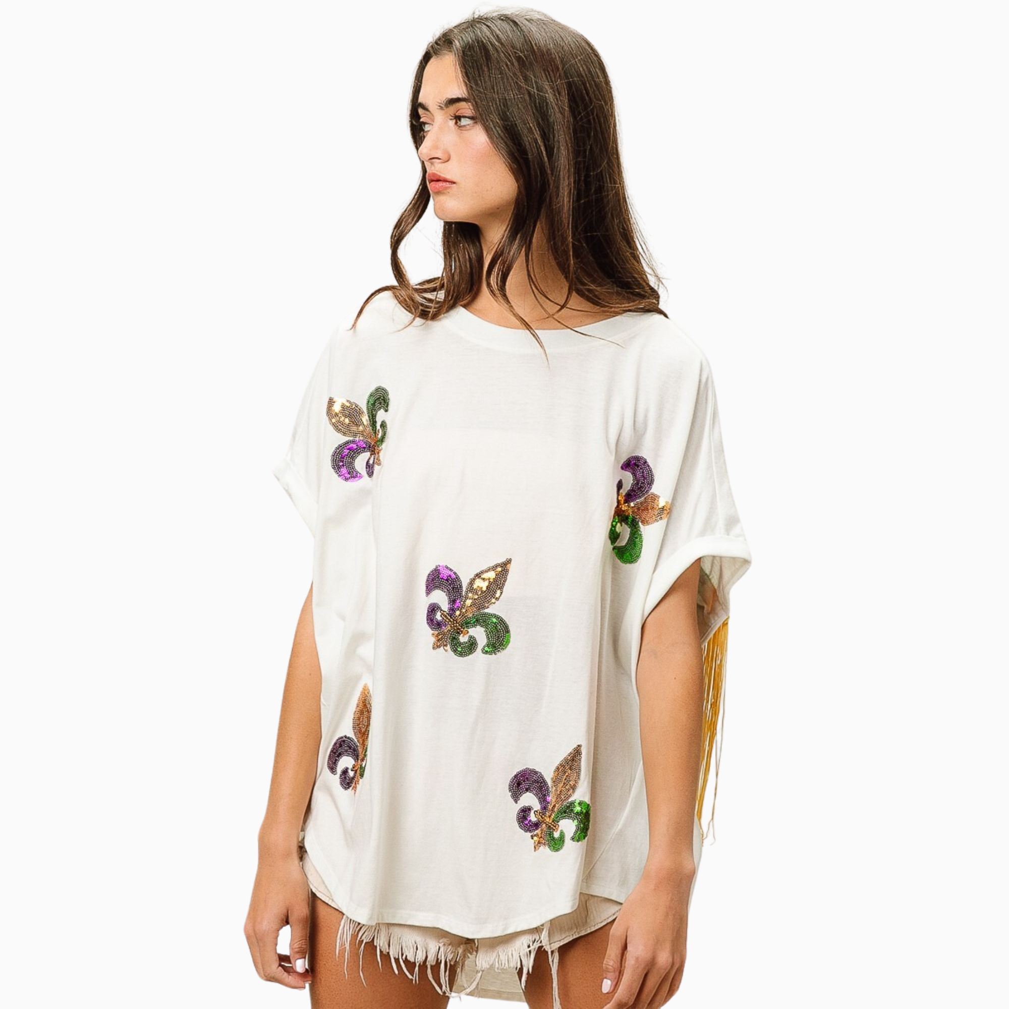 Vintage Washed Fleur Mardi Gras Top