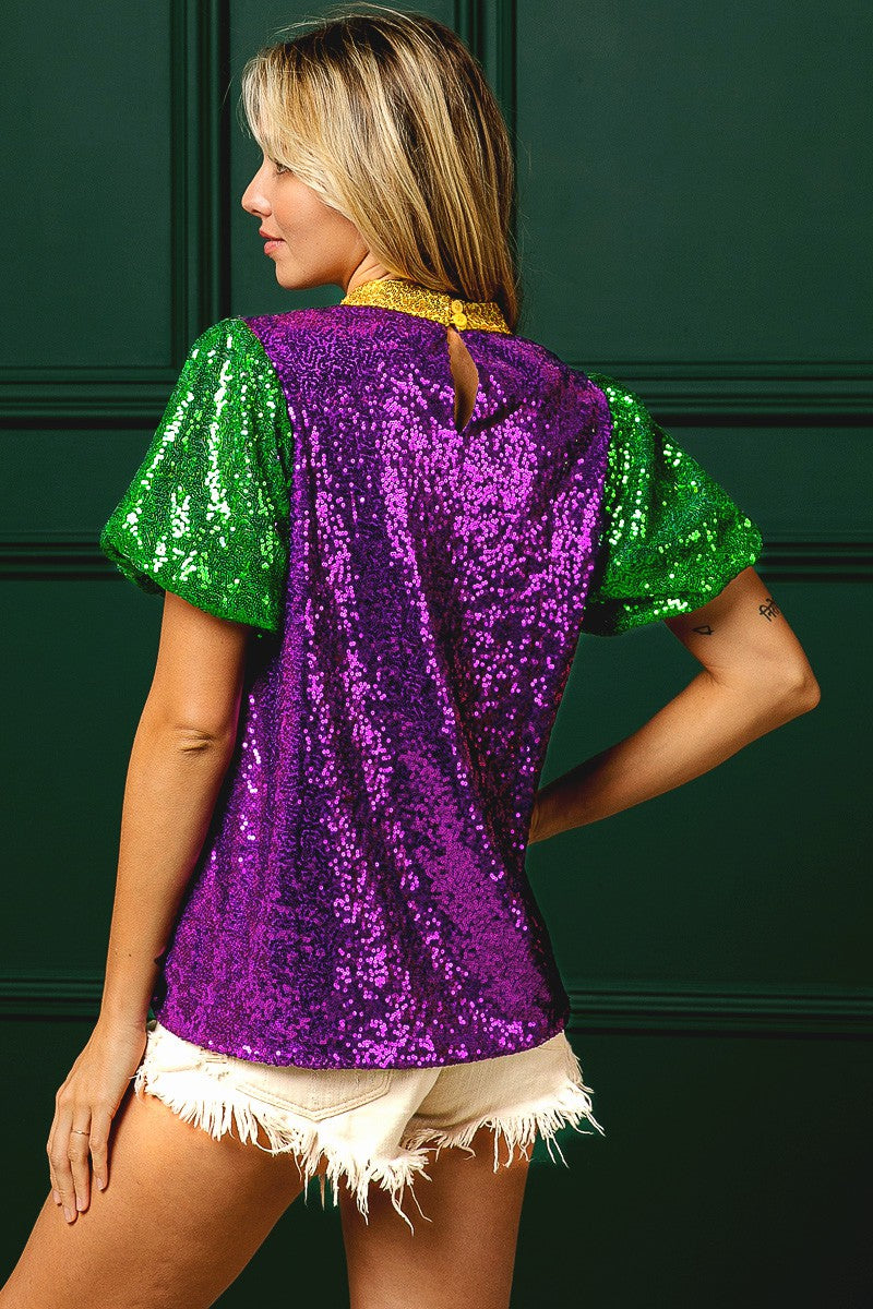 Mardi Gras Sequin Top