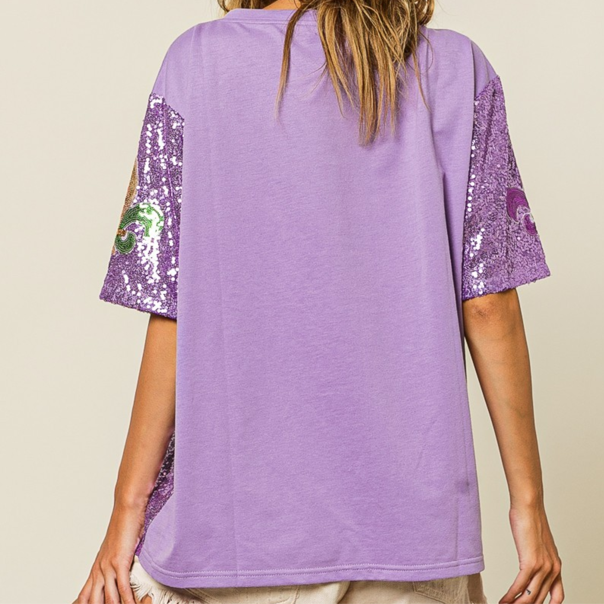 Fleur De Lis Sequin Patch Sequin Top