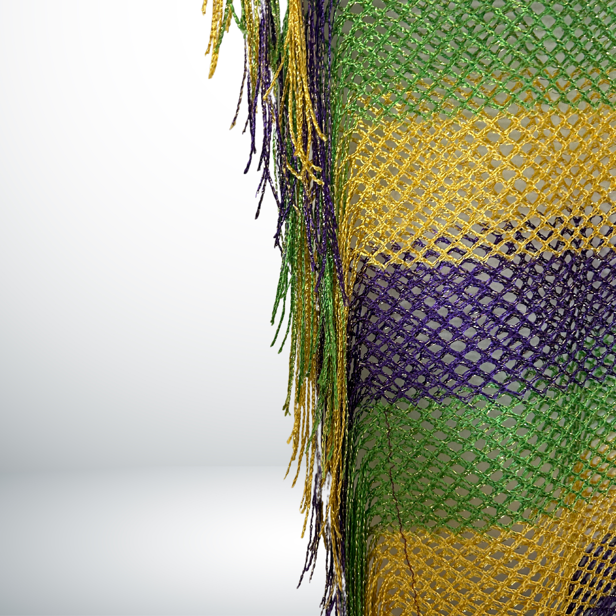 Mardi Gras Mesh Striped Poncho – Purple, Green, Gold