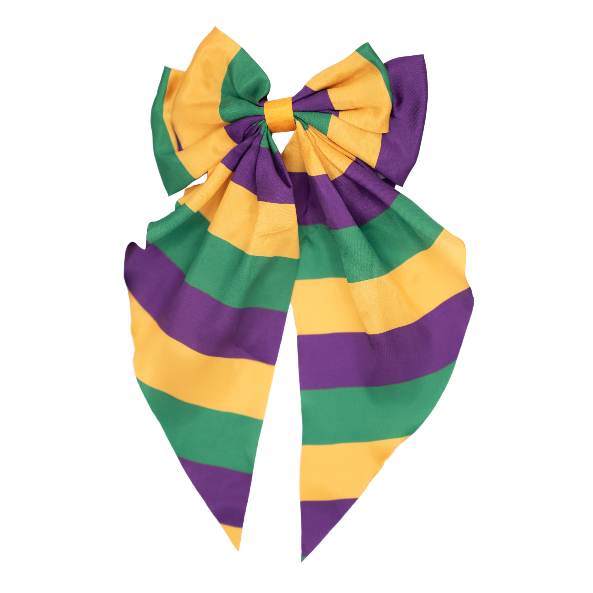Mardi Gras Hair Bow Striped and Elastic