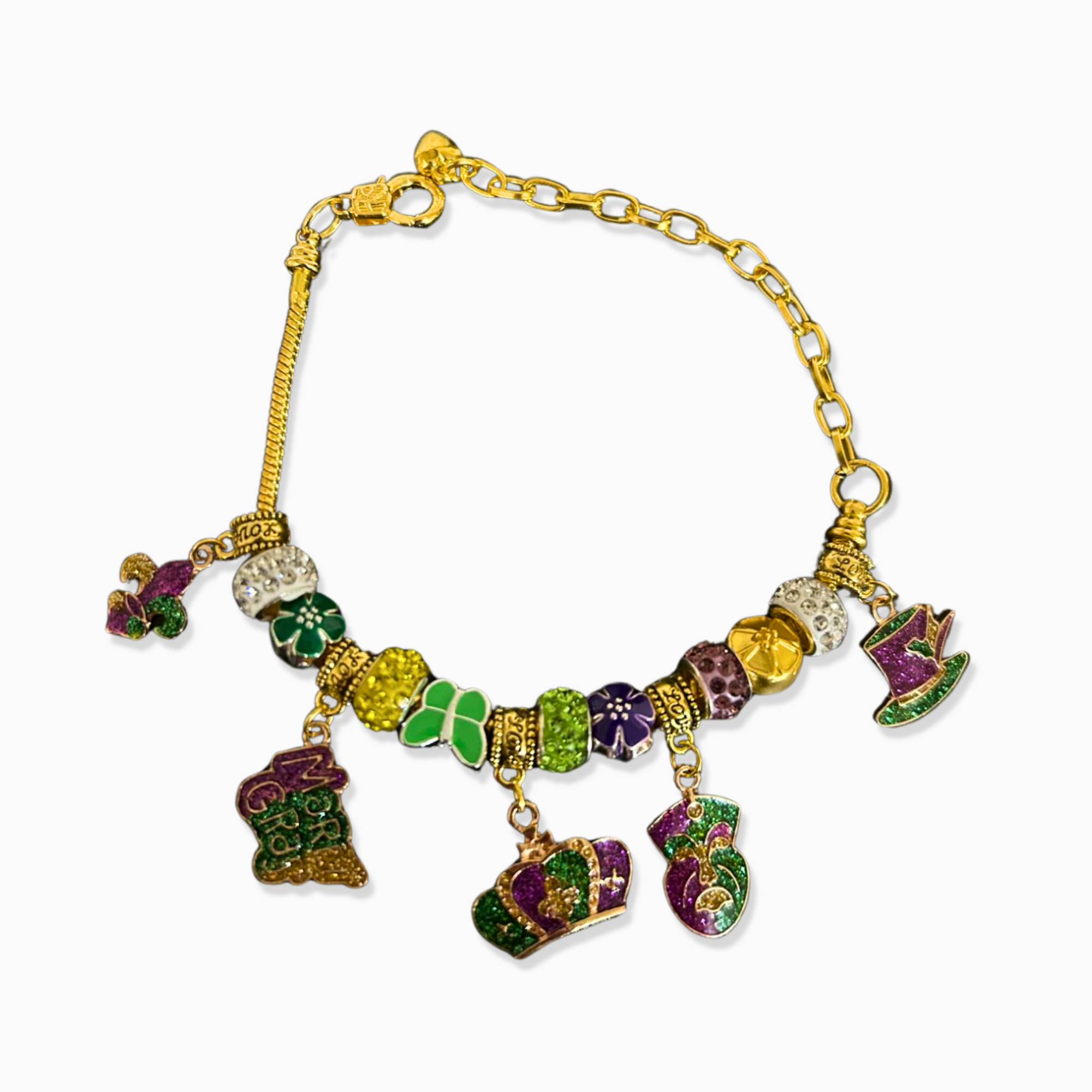 Mardi Gras Charm Bracelet