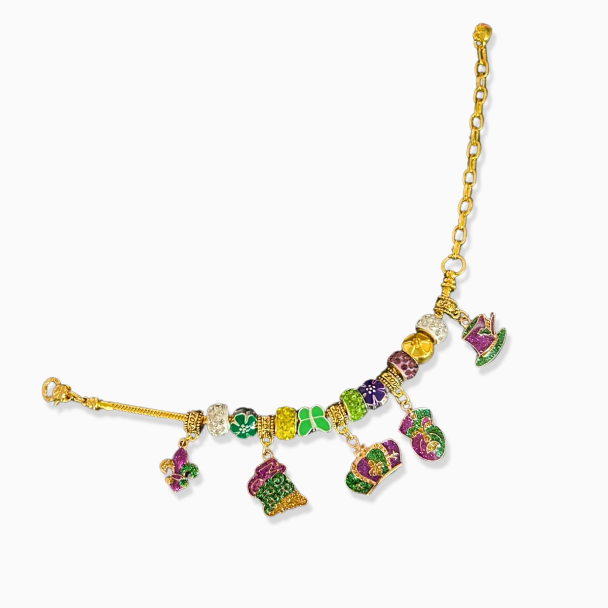 Mardi Gras Charm Bracelet