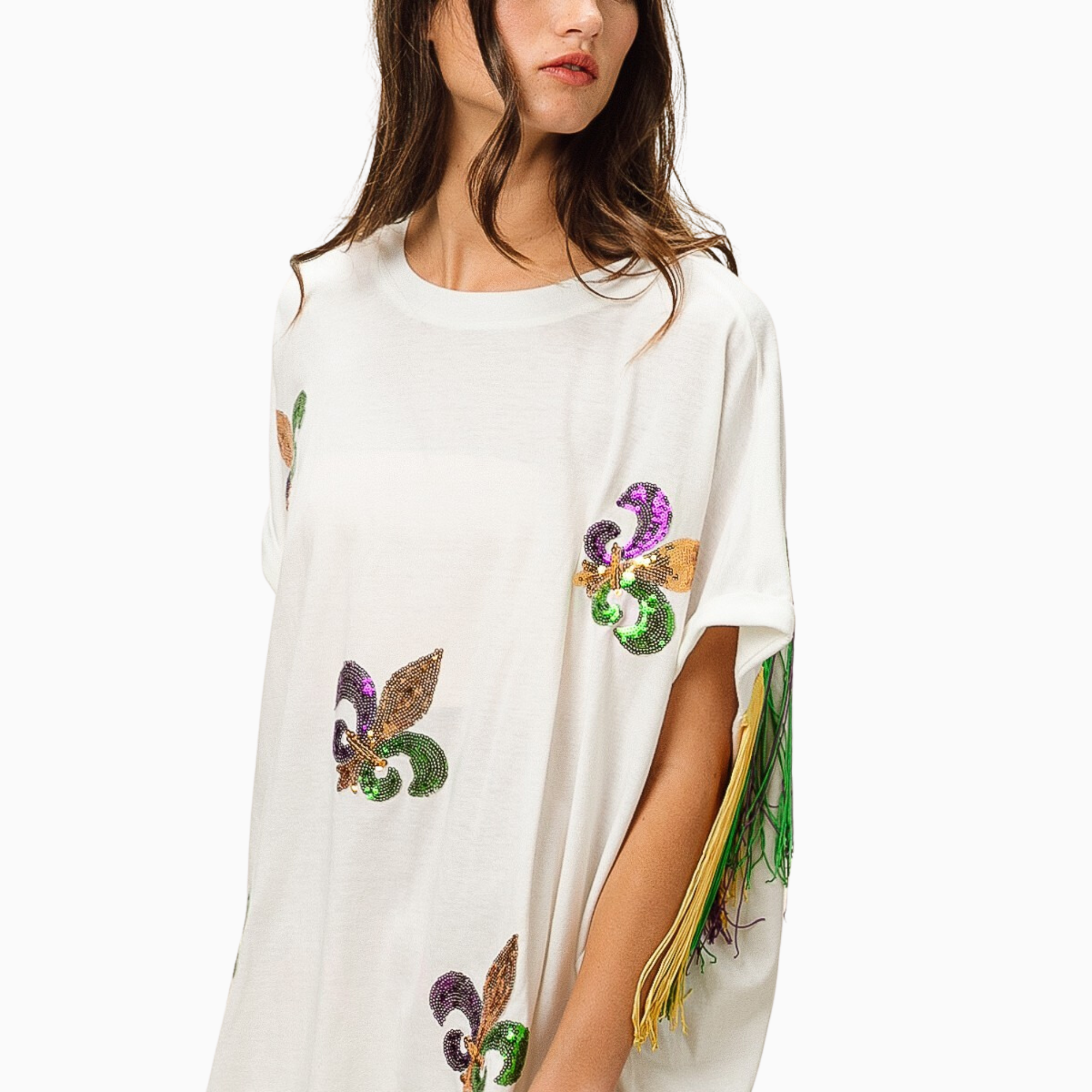 Vintage Washed Fleur Mardi Gras Top